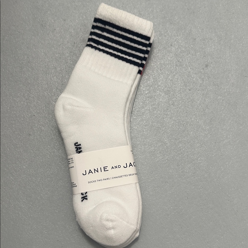 Janie and Jack White Stripe Crew Socks‎ (2-Pack) – NWT